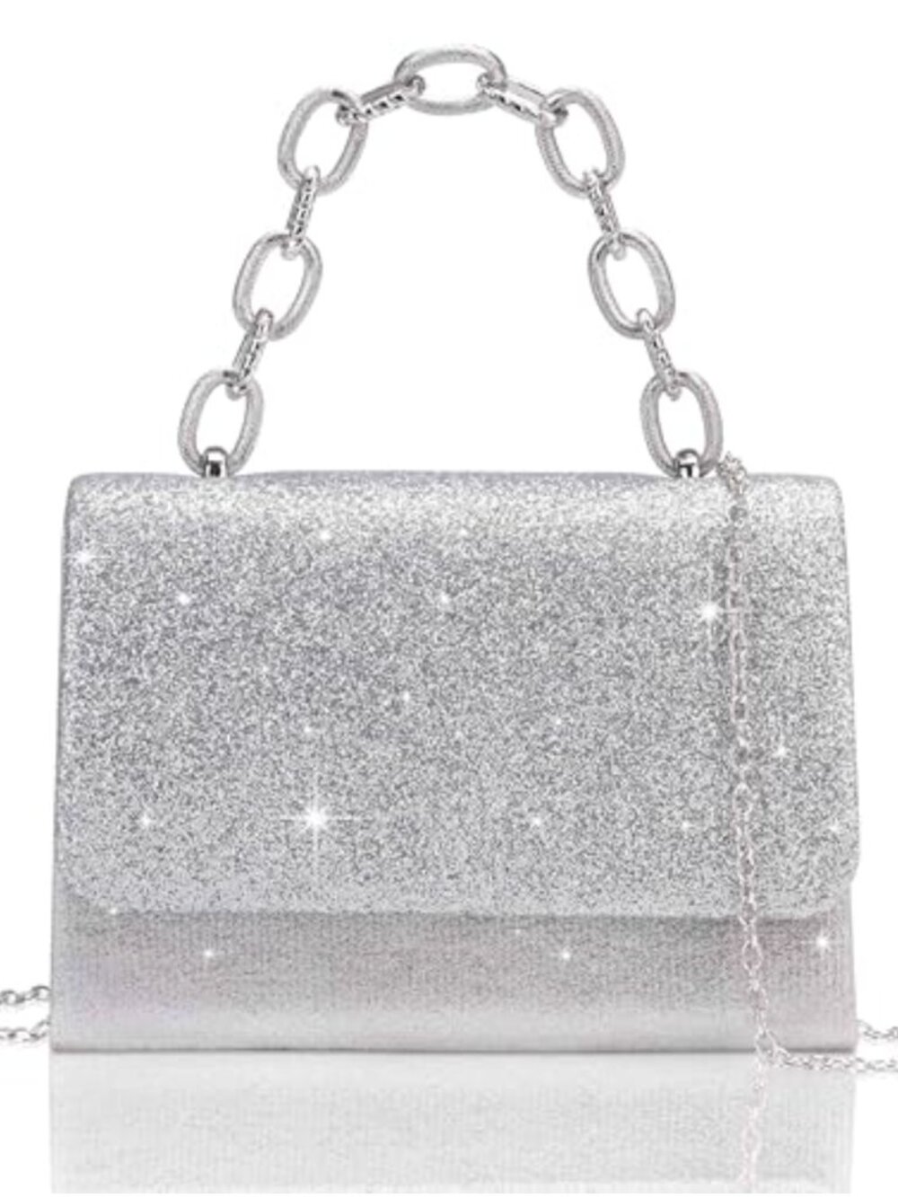 Women's Evening Clutch Purse Formal Handbag with Detachable Crossbody Chain